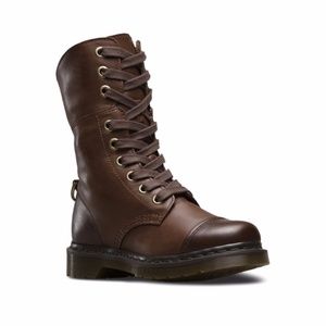 Dr. Martens Women's Aimilita 9-Eye Triumph Collection Dark Brown US 9